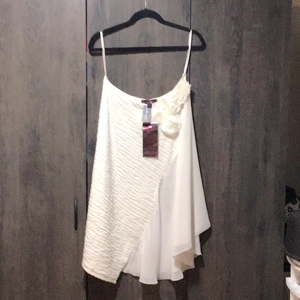 New, off White, off shoulder, formfitting party dress. Size large, Wet Seal